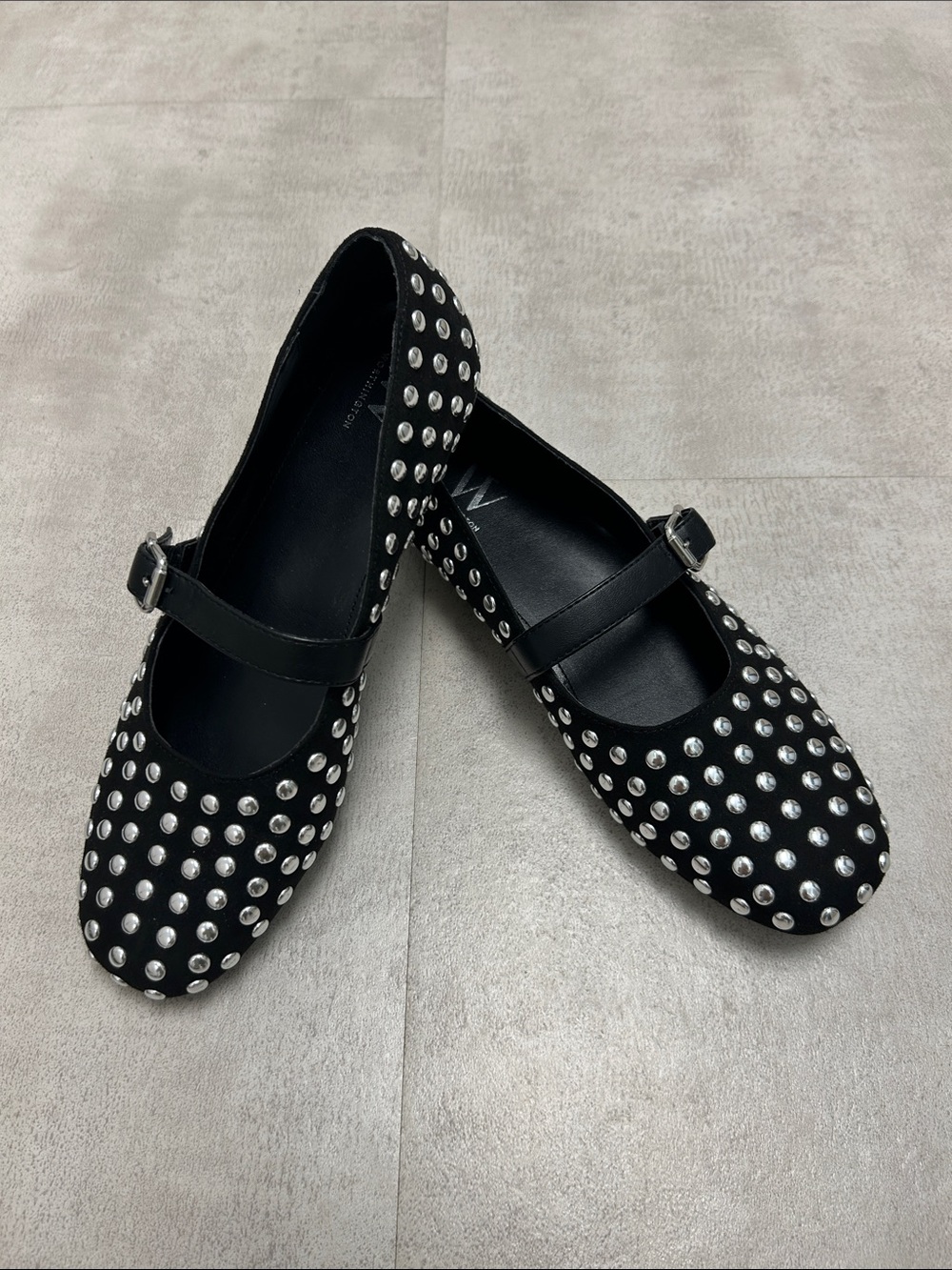 Worthington Dazie Studded Black Mary Jane Flats